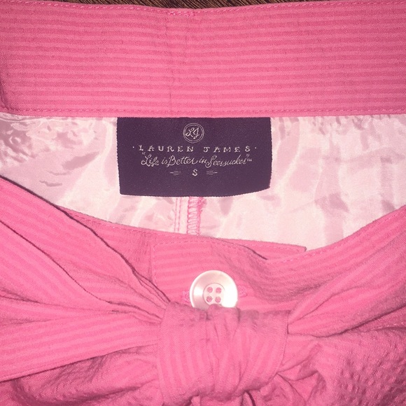 Lauren James Bow Shorts in Rose. - Picture 4 of 5